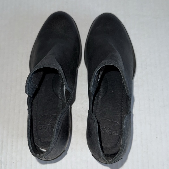 Sorel Lolla Black Leather Cut Out Ankle Booties - Picture 11 of 13